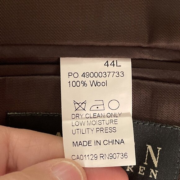 44L NWOT Lauren Ralph Lauren Brown Herringbone Wool Sport Coat Blazer Jacket - Picture 16 of 16